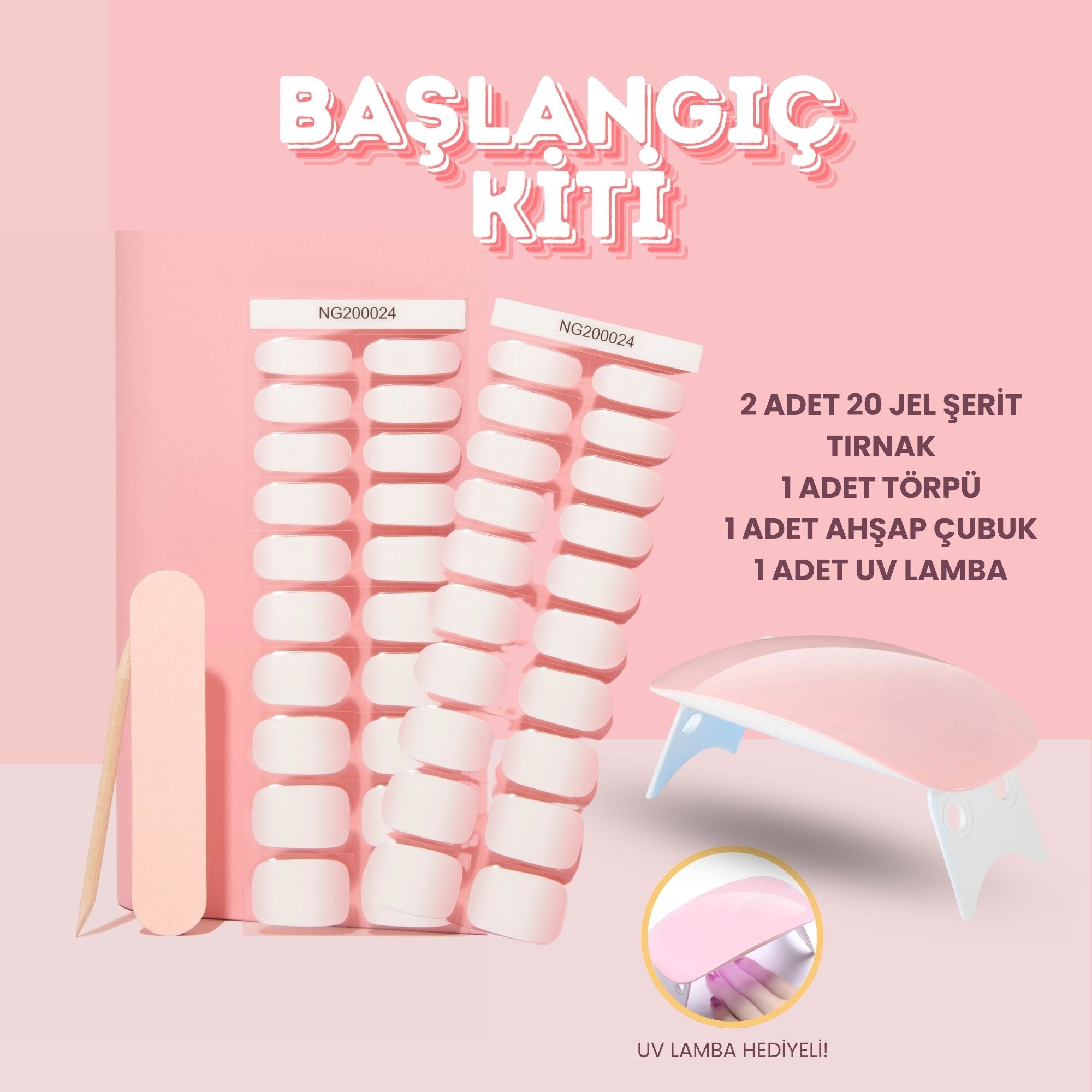 Lusitta Başlangıç Kiti - Baby Pink Ombre Jel Tırnak- NG200024