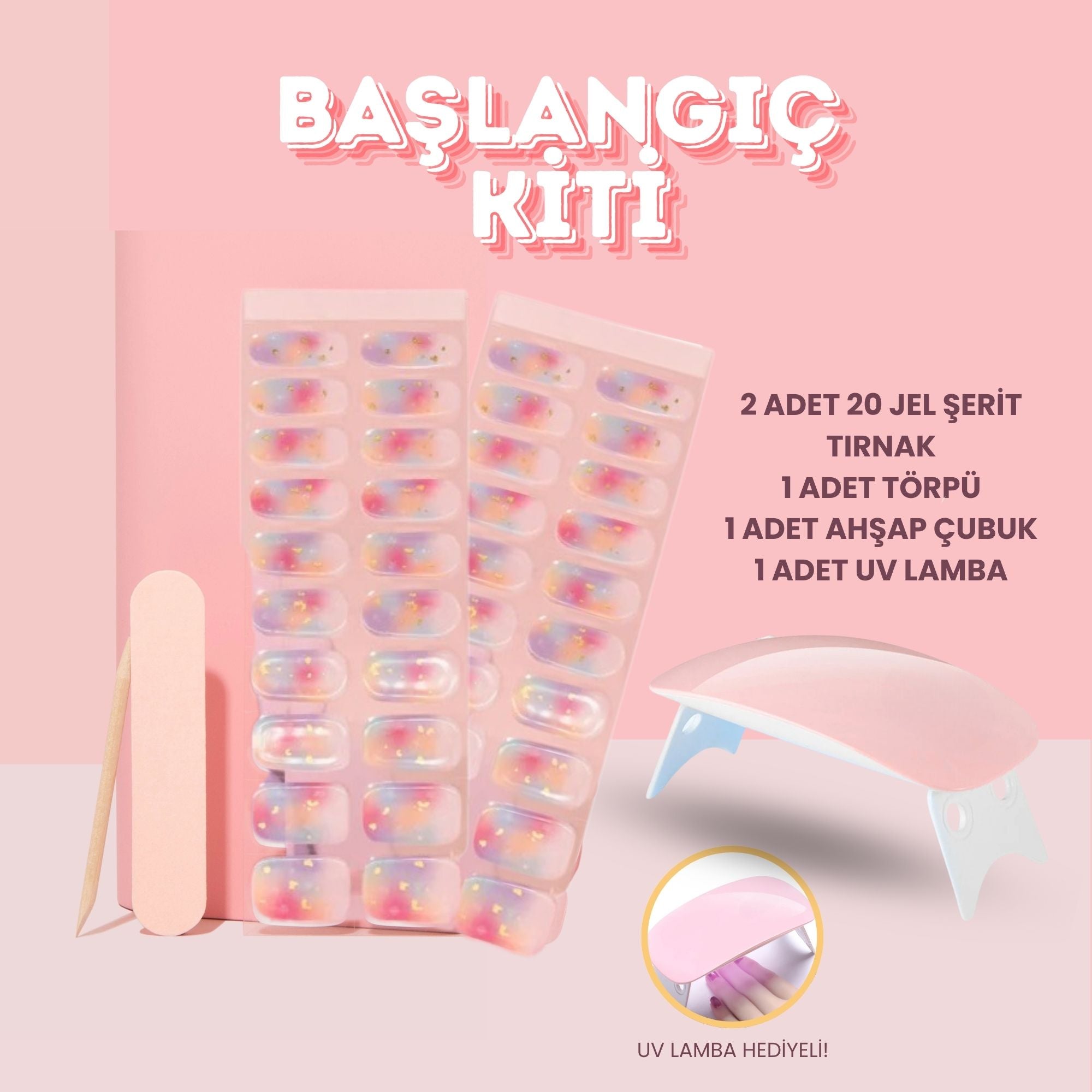 Lusitta Başlangıç Kiti - Celestial Spark Ombre Jel Tırnak - NG200201
