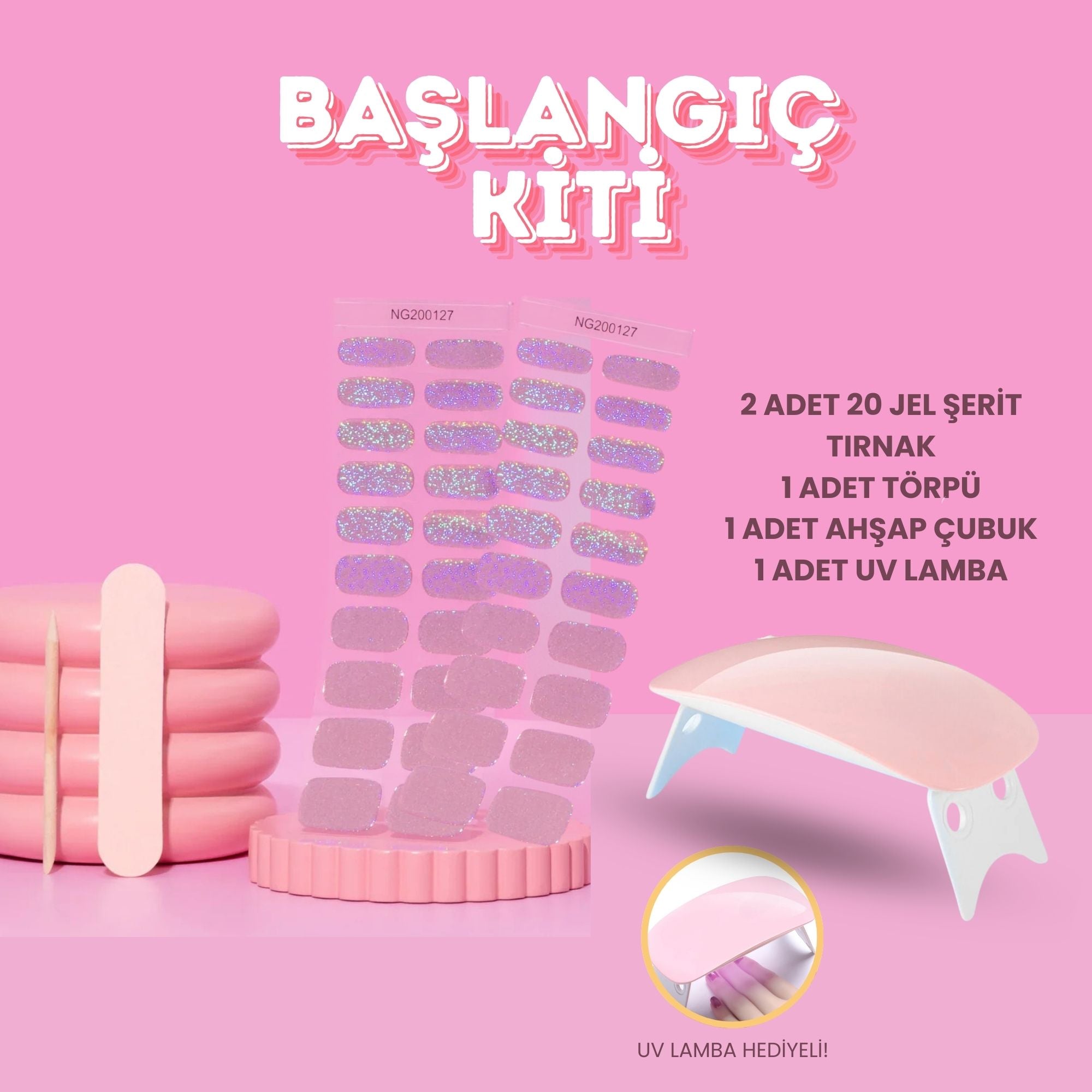 Lusitta Başlangıç Kiti - Amethyst Glow Jel Tırnak - NG200127