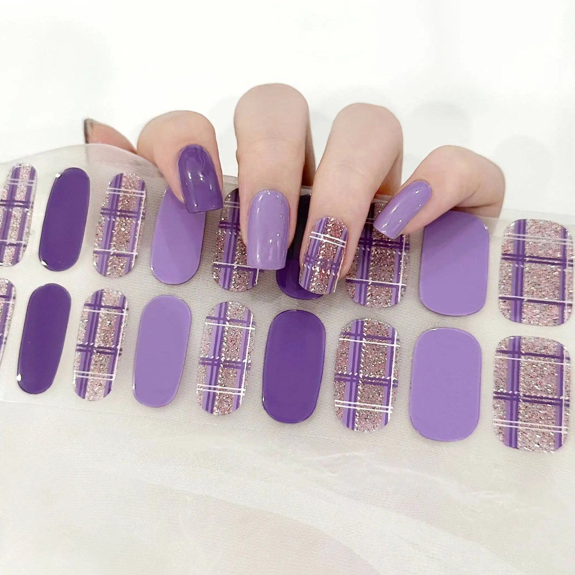 Violet Plaid Jel Tırnak