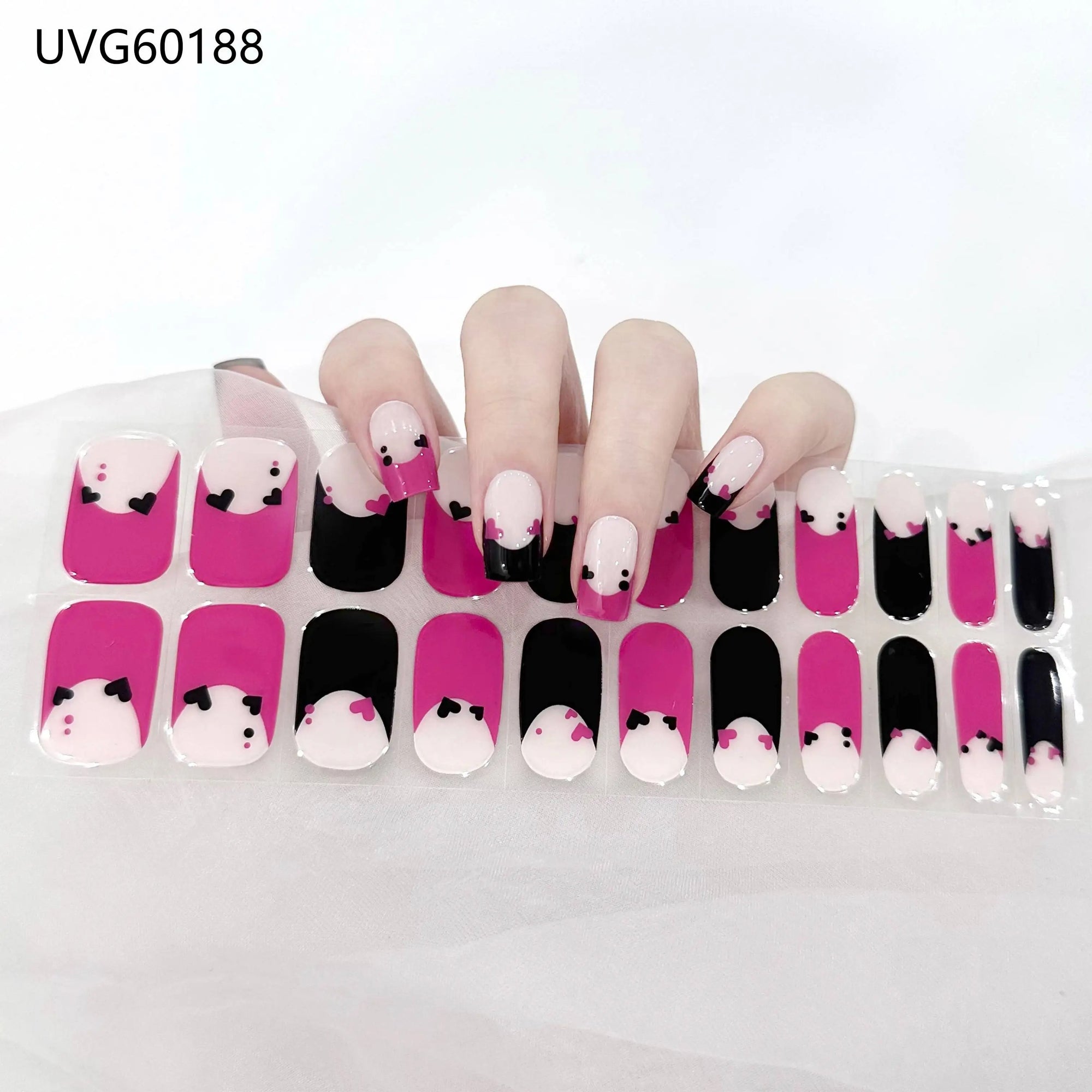 Cute Panda Hearts Jel Tırnak
