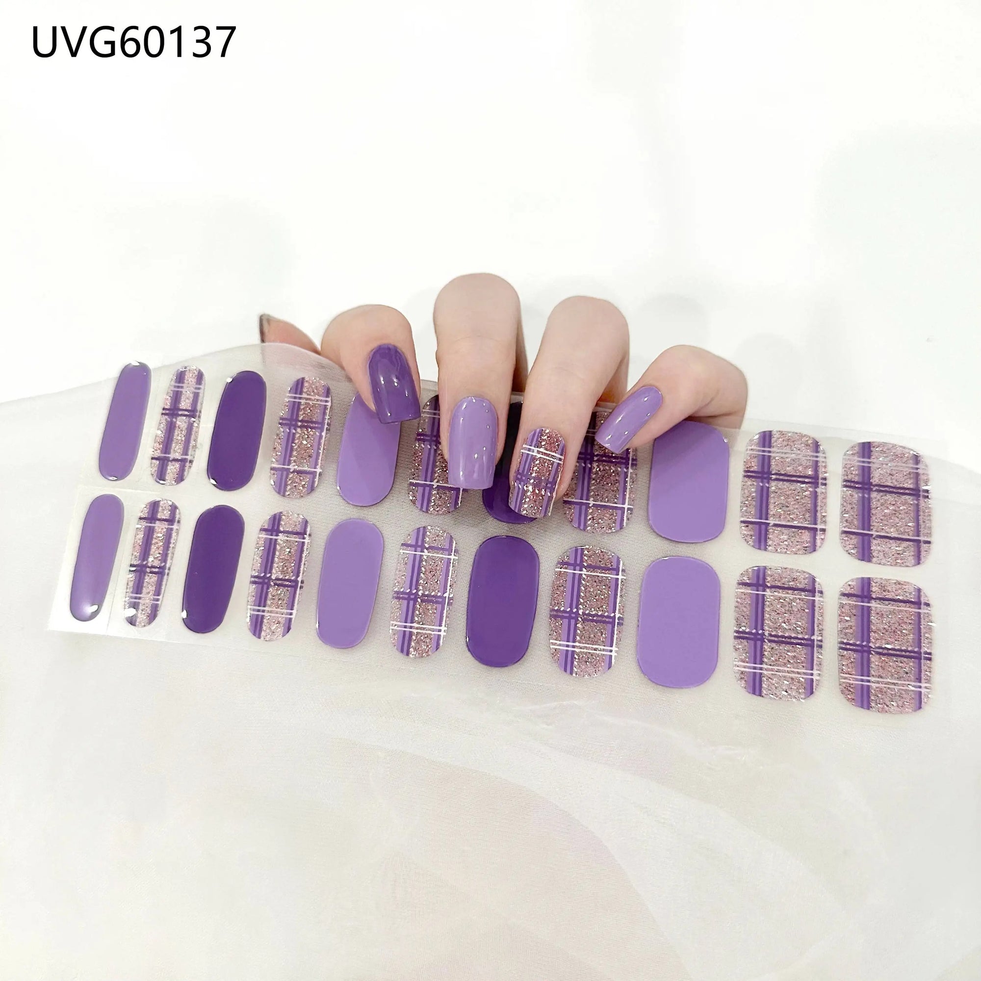 Violet Plaid Jel Tırnak